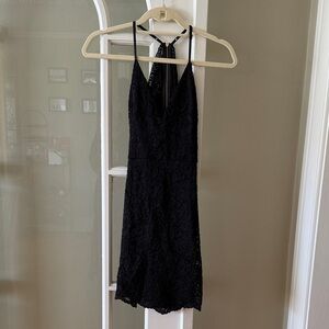 Windsor Black Backless Lace Dress